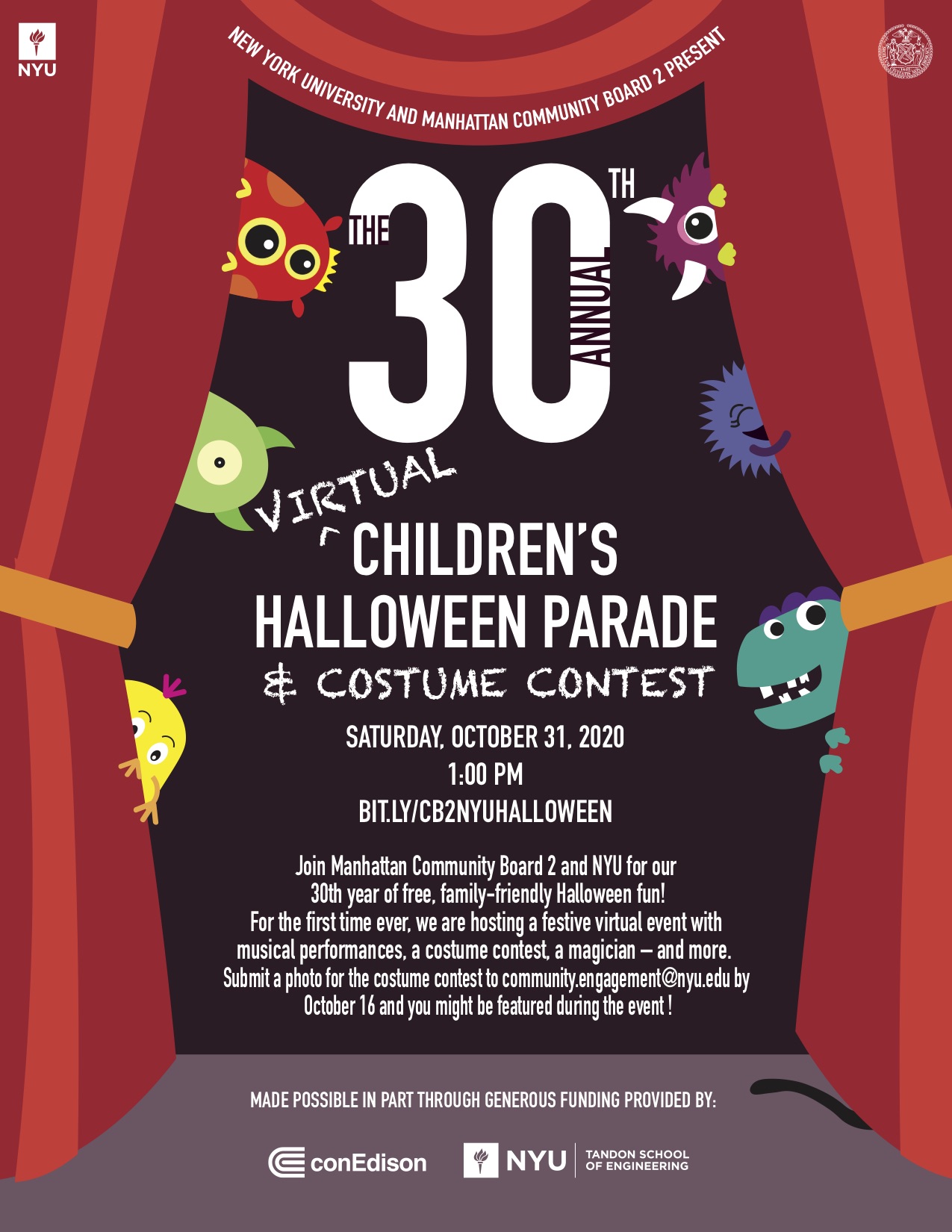 30th Annual Virtual Children's Halloween Parade flyer